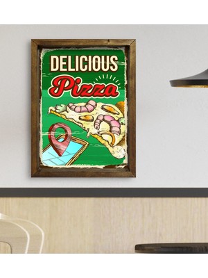 Bk Gift Cafe & Bar & Restaurant Konseptli Doğal Masif Ahşap Çerçeveli Tablo 45X65CM-13