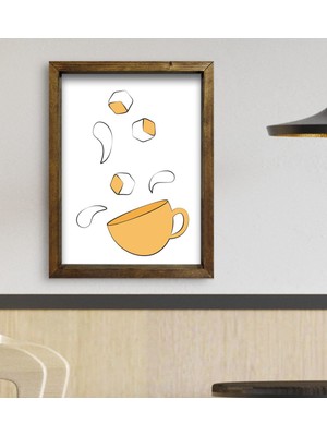 Bk Gift Cafe & Bar & Restaurant Konseptli Doğal Masif Ahşap Çerçeveli Tablo 45X65CM-61