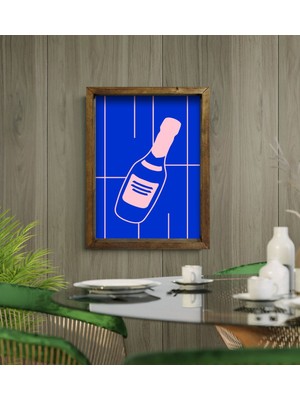 Bk Gift Cafe & Bar & Restaurant Konseptli Doğal Masif Ahşap Çerçeveli Tablo-77