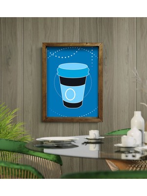 Bk Gift Cafe & Bar & Restaurant Konseptli Doğal Masif Ahşap Çerçeveli Tablo-70