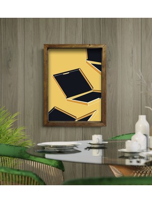 Bk Gift Cafe & Bar & Restaurant Konseptli Doğal Masif Ahşap Çerçeveli Tablo-72