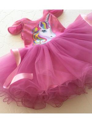 Lady Lou Unicorn Kostümü, Prenses Kız Çocuk Elbise Kabarık Unıcorn Tek Boynuz Tütülü Doğum Günü Kostüm Özel Üretim Kabarık Prenses Kostüm