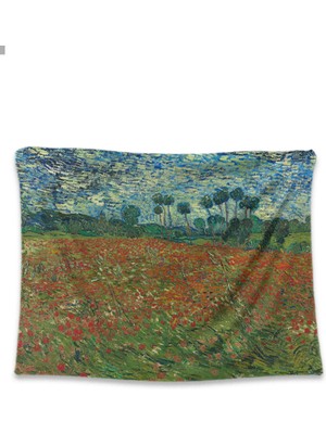 Hobimania Duvar Örtüsü Tapestry Vincent Van Gogh Poppy Field 70X100 cm Duvar Dekorasyon Moda