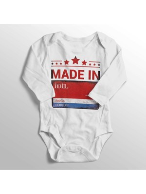 Limon Unisex Bebek Beyaz Şırnak Idil Sokak Tabelası Baskılı Zıbını