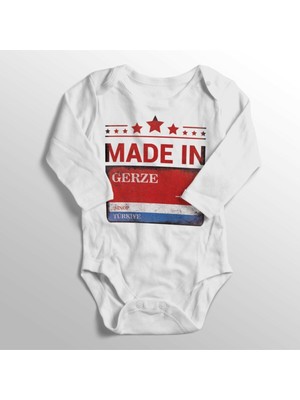 Limon Unisex Bebek Beyaz Sinop Gerze Sokak Tabelası Baskılı Zıbın