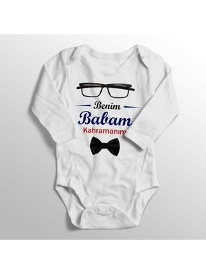 Limon Bebek Beyaz Benim Babam Kahramanım Yazısı Baskılı Zıbın