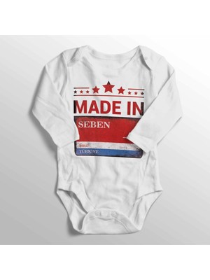 Limon Unisex Bebek Beyaz Bolu Seben Sokak Tabelası Baskılı Bebek Zıbını