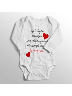 Limon Unisex Bebek Beyaz Iyiki Doğdun Babacığım Baskılı Zıbın