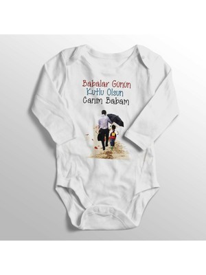 Limon Unisex Bebek Beyaz Babaya Hediye Babalar Günü Baskılı Zıbın