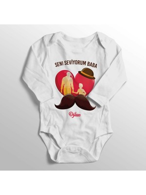 Limon Erkek Bebek Seni Seviyorum Baba Oğlun Yazılı Zıbın