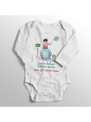 Limon Bebek Beyaz Babalar Günü Seni Çok Seven Kızın Yazılı Zıbın