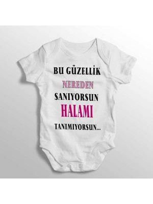 Limon Bu Güzellik Nereden Sanıyorsun Halamı Tanımıyorsun Yazılı Baskılı Bebek Zıbını