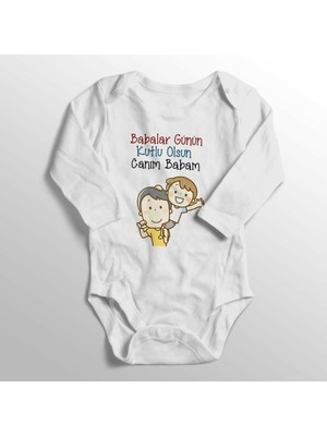 Limon Bebek Beyaz Babalar Günün Kutlu Olsun Canım Babam Yazılı Zıbın