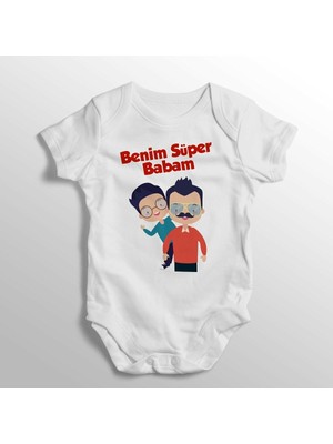 Limon Benim Süper Babam Yazılı Baskılı Bebek Zıbını