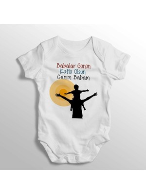 Limon Babalar Günün Kutlu Olsun Canım Babam Yazılı Baskılı Bebek Zıbını