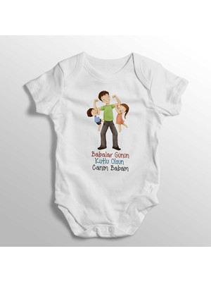 Limon Babalar Günün Kutlu Olsun Canım Babam Yazılı Baskılı Bebek Zıbını