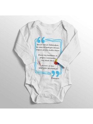 Limon Erkek Bebek Benim Canım Babacığım Doğum Günü Hediyesi Prensin Yazılı Zıbın