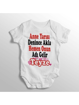 Limon Anne Yarısı Denince Akla Hemen Onun Adı Gelir Teyze Yazılı Baskılı Bebek Zıbını