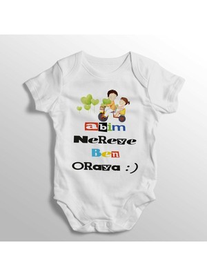 Limon Abim Nereye Ben Oraya Yazılı Baskılı Bebek Zıbını