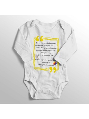 Limon Unisex Bebek Beyaz Benim Canım Babacığım Doğum Günü Hediyesi Baskılı Zıbın