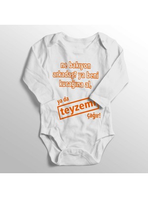 Limon Ne Bakıyon Arkadaş Ya Beni Kucağına Al Yada Teyzemi Çağır Baskılı Bebek Zıbını