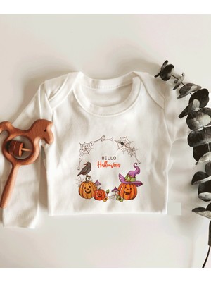 Limon Halloween Yazılı Organik Bebek Uzun Kol Body