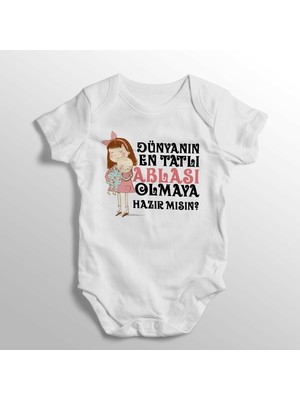 Limon Dünyanın En Tatlı Ablası Olmaya Hazır Mısın Yazılı Baskılı Bebek Zıbını