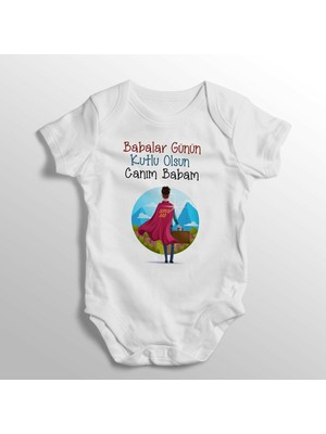 Limon Babalar Günün Kutlu Olsun Canım Babam Yazılı Baskılı Bebek Zıbını