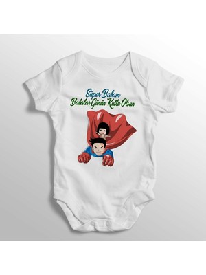 Limon Süper Babam Babalar Günün Kutlu Olsun Yazılı Baskılı Bebek Zıbını