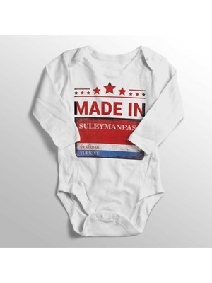 Limon Unisex Bebek Beyaz Tekirdağ Süleymanpaşa Sokak Tabelası Baskılı Zıbın