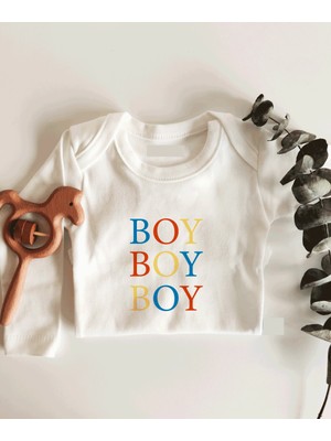 Limon Boy Boy Boy Uzun Kol Çıtçıtlı Organik Bebek Body