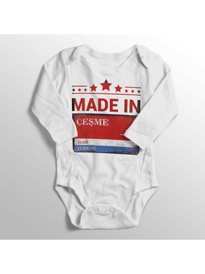 Limon Unisex Bebek Beyaz Izmir Çeşme Sokak Tabelası Baskılı Zıbın