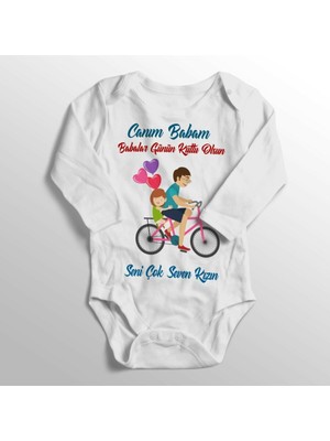 Limon Bebek Beyaz Canım Babam Seni Çok Seven Kızın Yazılı Zıbın