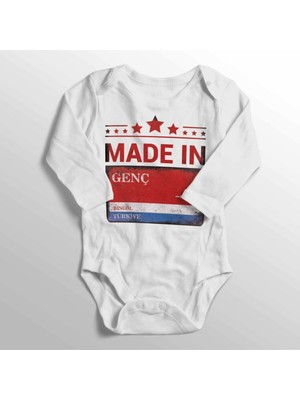 Limon Unisex Bebek Beyaz Bingöl Genç Sokak Tabelası Baskılı Zıbın