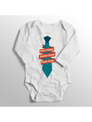 Limon Unisex Bebek Beyaz Canım Babam Babalar Günün Kutlu Olsun Baskılı Zıbın