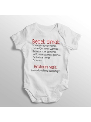 Limon Bebek Olmak Bebek Hakları Yazılı Baskılı Bebek Zıbını