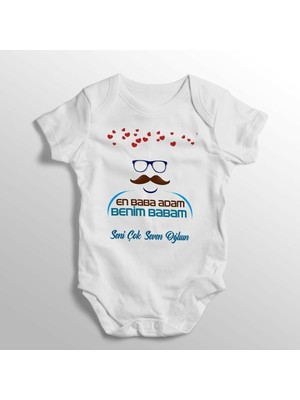 Limon En Baba Adam Benim Babam Yazılı Baskılı Bebek Zıbını