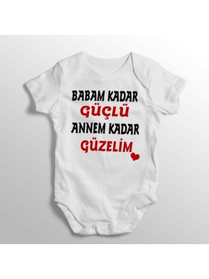 Limon Babam Kadar Güçlü Annem Kadar Güzelim Yazılı Baskılı Bebek Zıbını