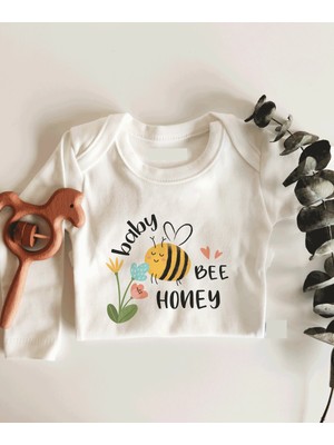 Limon Bee Honey Uzun Kol Çıtçıtlı Organik Bebek Body