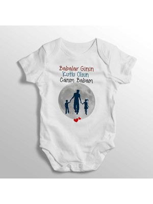 Limon Babalar Günün Kutlu Olsun Canım Babam Yazılı Baskılı Bebek Zıbını 2