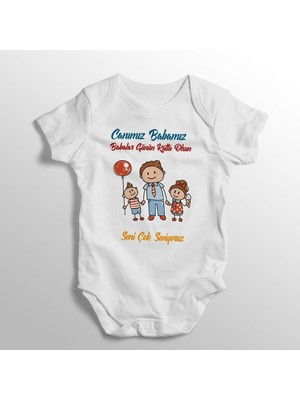 Limon Canımız Babamız Babalar Günün Kutlu Olsun Yazılı Baskılı Bebek Zıbını