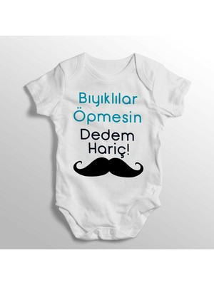 Limon Bıyıklılar Öpmesin Dedim Hariç Yazılı Baskılı Bebek Zıbını