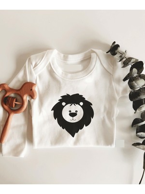 Limon Lion Uzun Kol Çıtçıtlı Organik Bebek Body