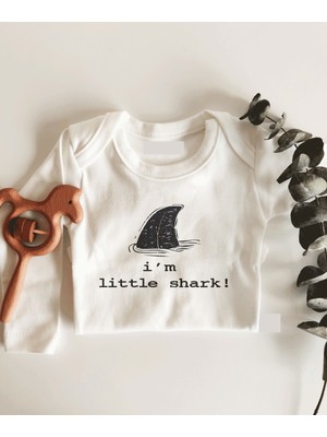 Limon Little Shark Uzun Kol Çıtçıtlı Organik Bebek Body
