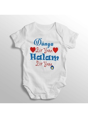 Limon Dünya Bir Yana Halam Bir Yana Yazılı Baskılı Bebek Zıbını
