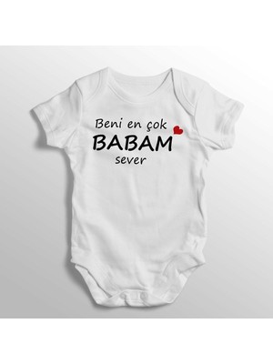 Limon Beni En Çok Babam Sever Yazılı Baskılı Bebek Zıbını