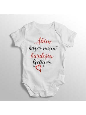 Limon Abim Hazır Mısın Kardeşin Geliyor Yazılı Baskılı Bebek Zıbını