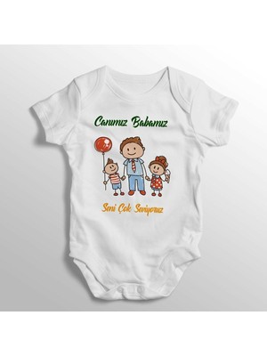 Limon Canımız Babamız Seni Çok Seviyorum Yazılı Baskılı Bebek Zıbını