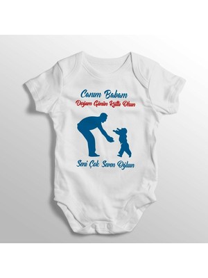 Limon Canım Babam Doğum Günün Kutlu Olsun Yazılı Baskılı Bebek Zıbını