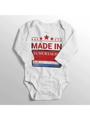 Limon Unisex Bebek Beyaz Baskılı Zıbın6
